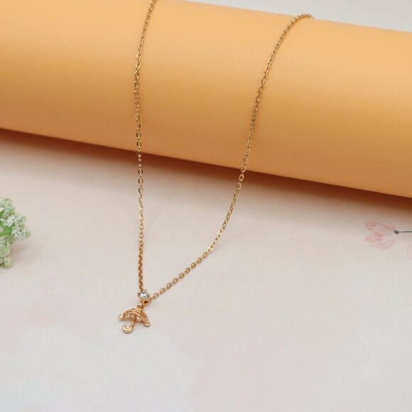 "Delicate Rose Gold Plated Necklace with Umbrella Charm,  XPNL0147 - Picture 10 of 13